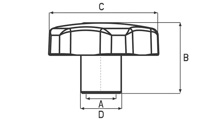 Stainless steel lobe knob [279-1]