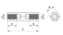 Hex spacer F/F metal [301-m]