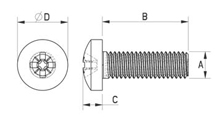 Pan head machine screw metal DIN 7985 [342-m]